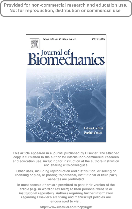 Individual Specific Muscle Maximum Force Estimation - Journal Of Biomechanics Cover (595x842), Png Download