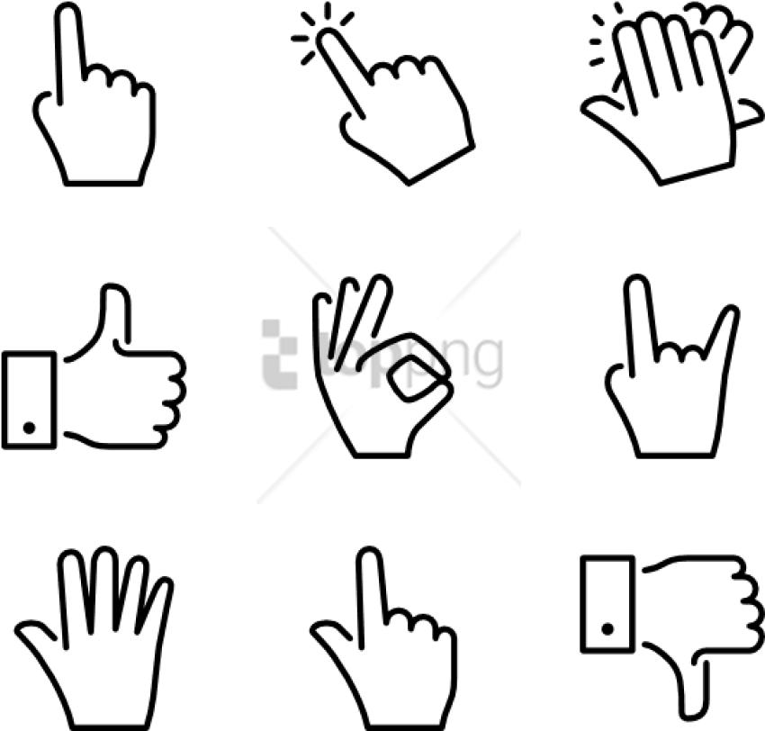 Free Png Computing - Hand Symbols (850x812), Png Download