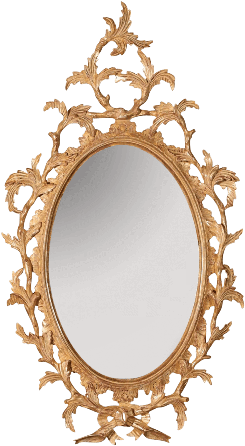 George Iii Chippendale Oval Mirror - Circle (898x898), Png Download