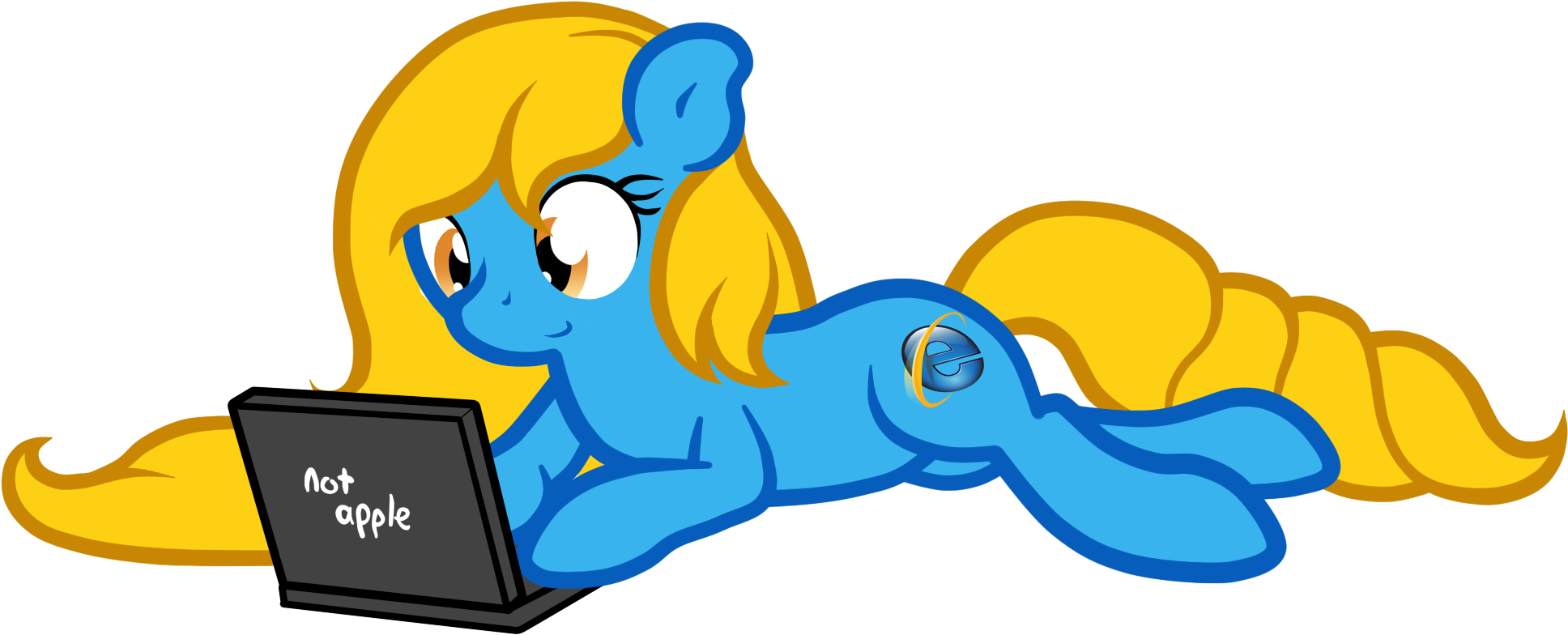 Also - Internet Explorer Pony Png (1987x861), Png Download