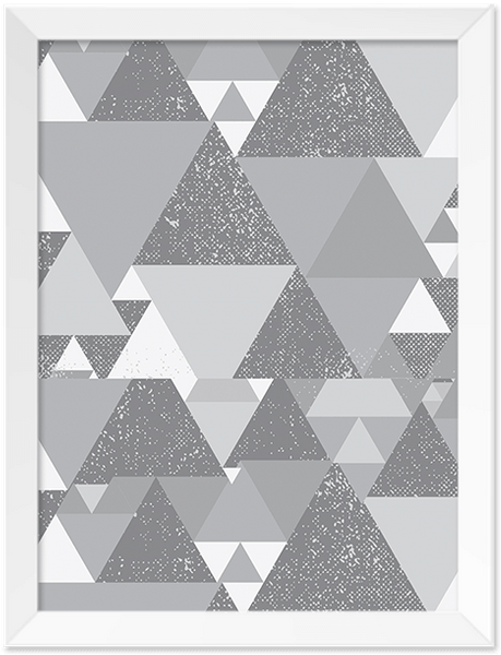 Quadro Triângulos Tons De Cinza - Triangle (687x687), Png Download