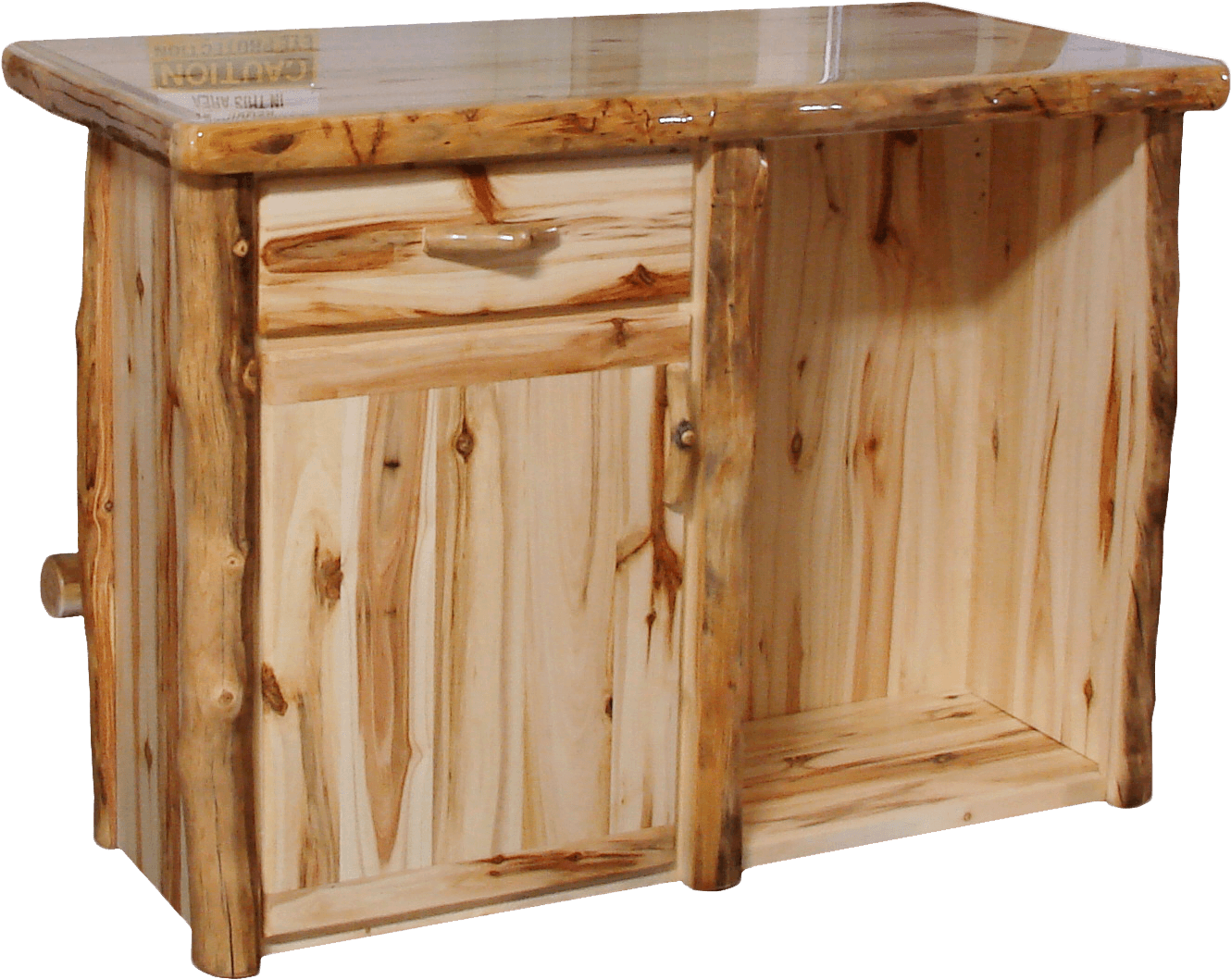 Aspen Log Deluxe Bar - End Table (1333x1277), Png Download