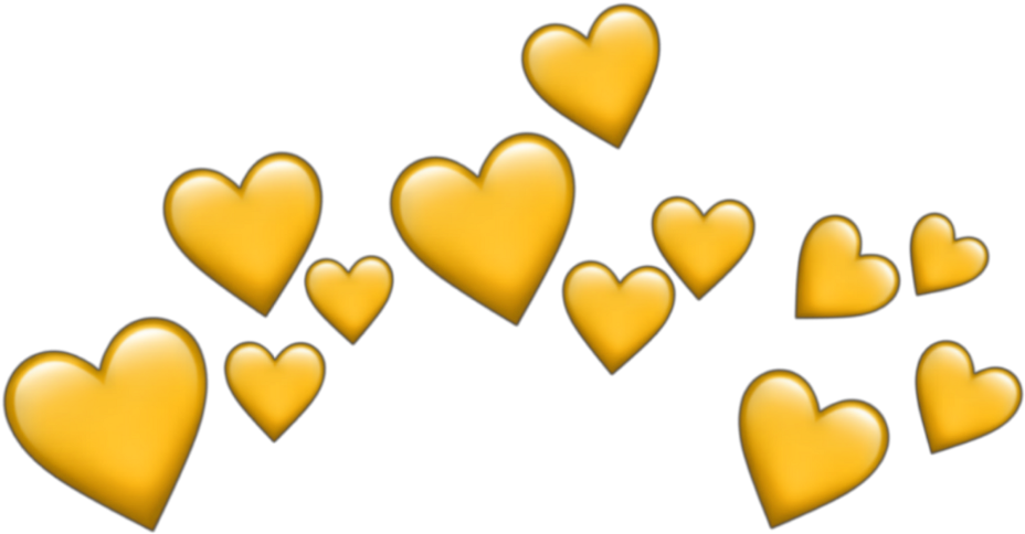 #crown #dudahmt #tumblr #coração #heart #emoji #amarelo - Red Heart Emoji Crown Png (1024x1024), Png Download
