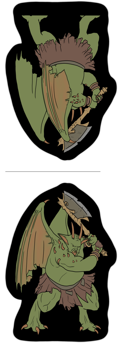 A Kind Of Gargoyle Looking Demon - Illustration (479x1280), Png Download