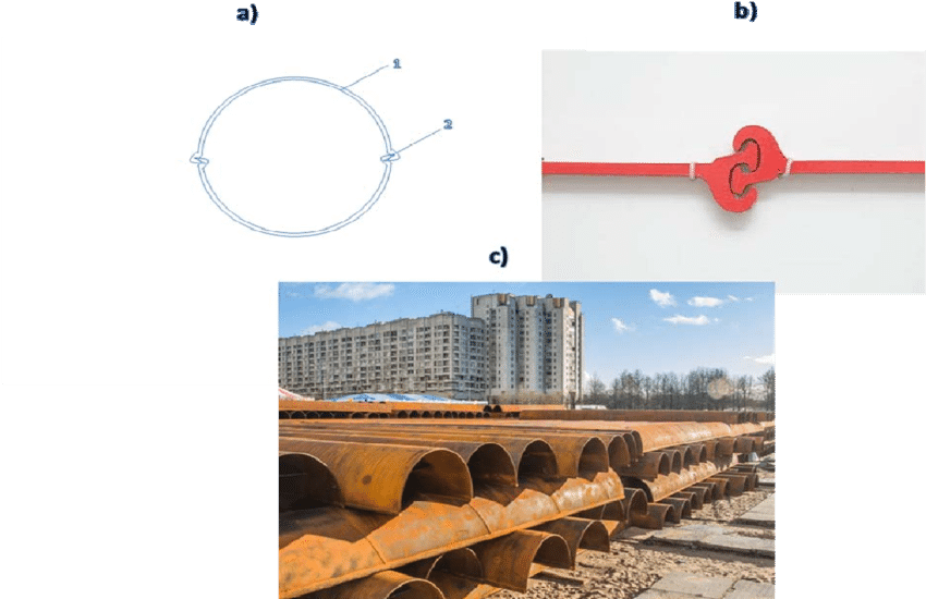 Tubular Pile Made Of Two Semi-tubes With Interlock - Construction (850x550), Png Download