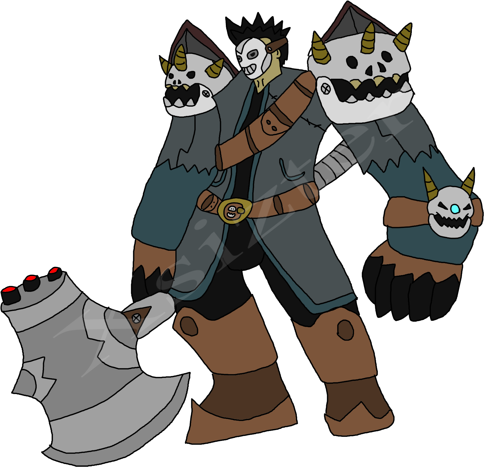 I Designed A Concept For A Halloween Terror Reinhardt - Cartoon (1893x1694), Png Download