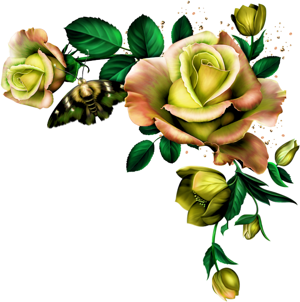 Mon Univers Pinterest Flowers - Flower Corner Hd Png (595x600), Png Download