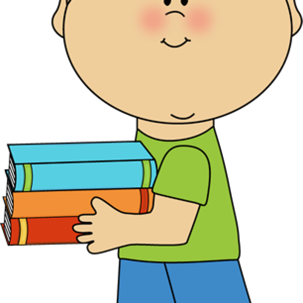 School Books Clipart Little Boy Carrying School Books - Clip Art (1024x1024), Png Download