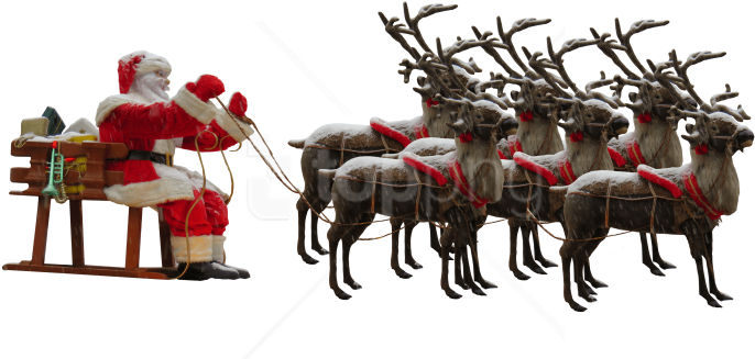 Free Png Download Santa Claus Png Images Background - Papa Noel Con Renos Png (850x638), Png Download