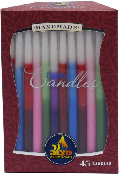 Ner Mitzvah Tri Color Chanukah Candles - Crayon (527x700), Png Download