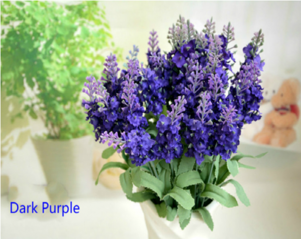 10 Heads Artificial Lavender Silk Flower Bouquet Wedding - Lavender Flowers In A White Vase (600x600), Png Download