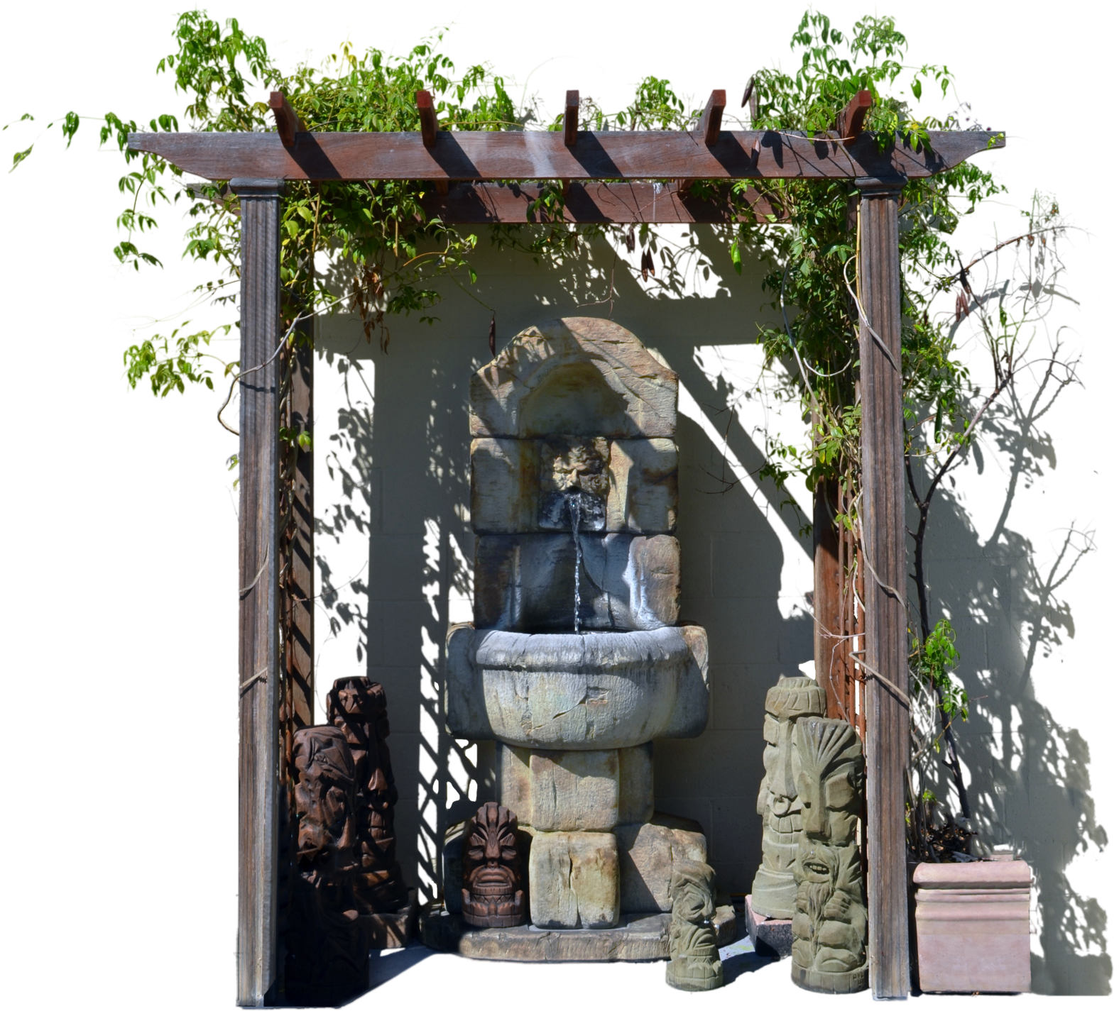 The Fountain In The Garden, S - Rustic Wooden Fountains (1600x2416), Png Download