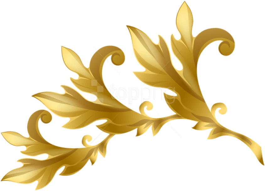 Free Png Download Gold Decorative Element Transparent - Decorative Ribbon Elements Png Transparent (850x610), Png Download