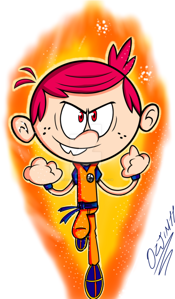 My Favorite Fan Art Of Super Saiyan God Lincoln Loud - Lincoln Loud Super Saiyan (696x1147), Png Download