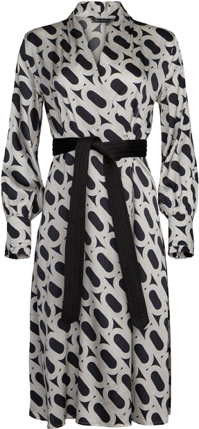 Elaine Silk Dress Black Print - Trench Coat (800x800), Png Download
