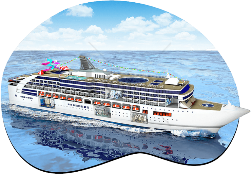 Free Png Cruise Ship In Water Png Image With Transparent - Water With Ship (851x590), Png Download