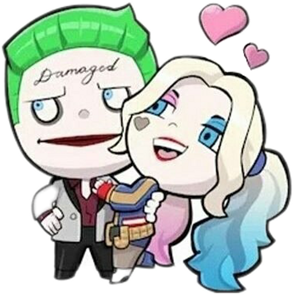 Joker Sticker - Joker And Harley Quinn Sticker (1024x1030), Png Download