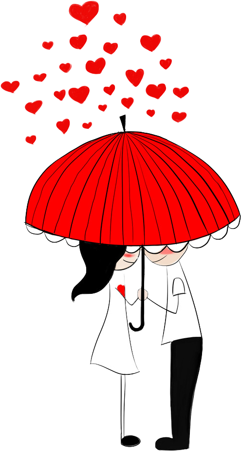 Romance Couple Romantic Illustration Free Frame Clipart - Romantic Couple Cartoon Png (1024x1024), Png Download