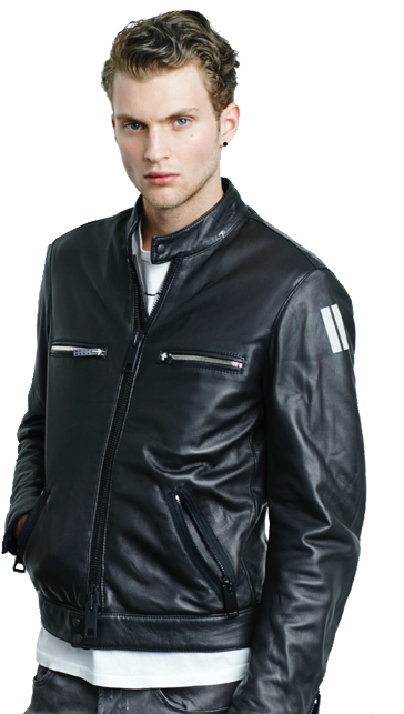 Shop Men - Leather Jacket (490x650), Png Download