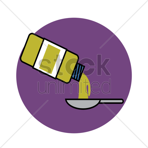 Bottle Pouring Syrup In Vector Image Graphic (600x600), Png Download