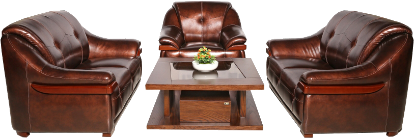 Wood, Leather - Club Chair (911x505), Png Download