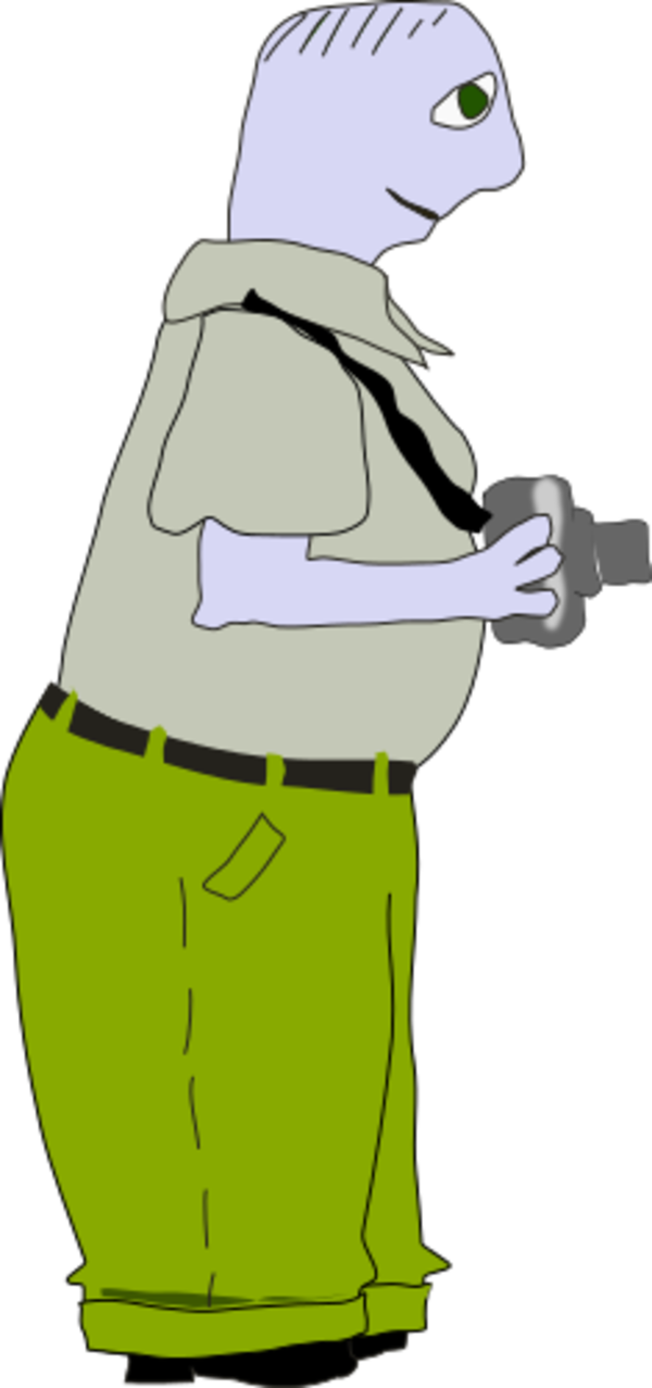 Man Standing Holding Camera Photographer - Photographer Clip Art (600x1277), Png Download