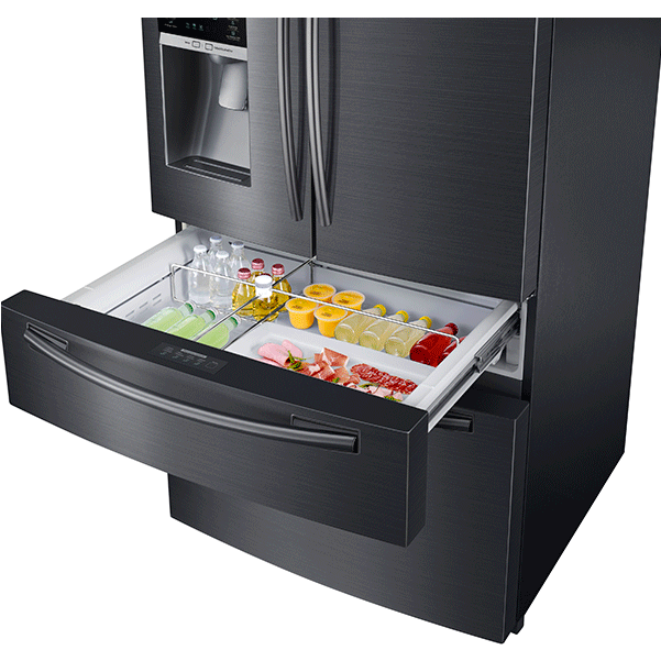 Samsung Rf25hmedbsg 33" French Door Refrigerator - Rf25hmedbsg Aa (800x600), Png Download