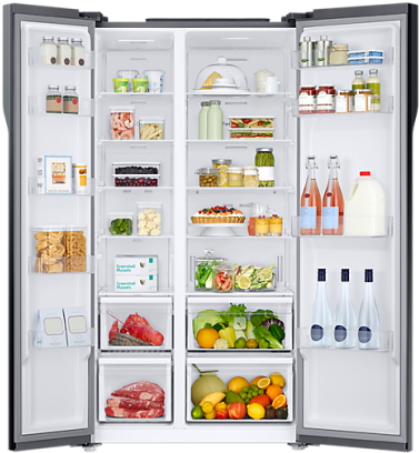 Samsung 604 L Side By Side Refrigerator Rs55k50a02c - Samsung Rs51k5460sl (650x650), Png Download