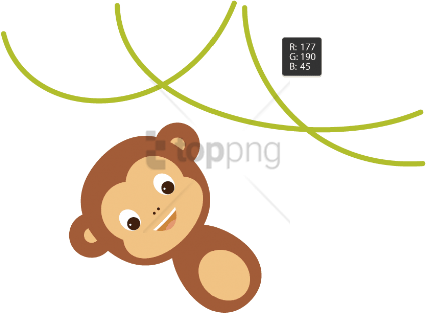 Free Png Adobe Illustrator Cartoon Animals Png Image - Draw A Monkey Swinging (850x626), Png Download