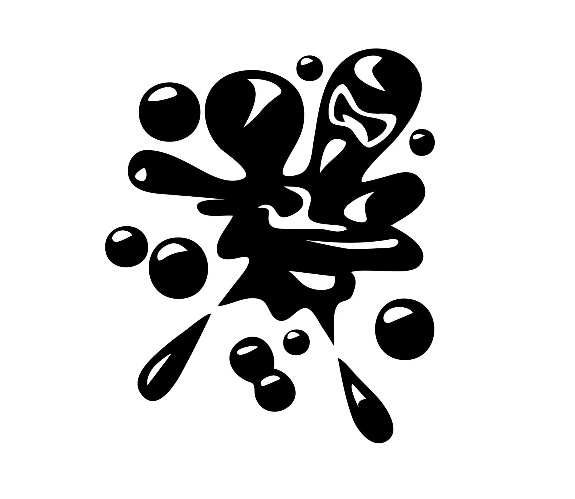 Paintball Splash Decal - Black Paintball Clip Art (2800x1600), Png Download