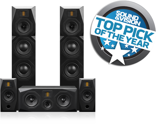 Airmotiv 5 Channel Speaker Bundle - Sound & Vision Top Pick Of The Year (633x501), Png Download