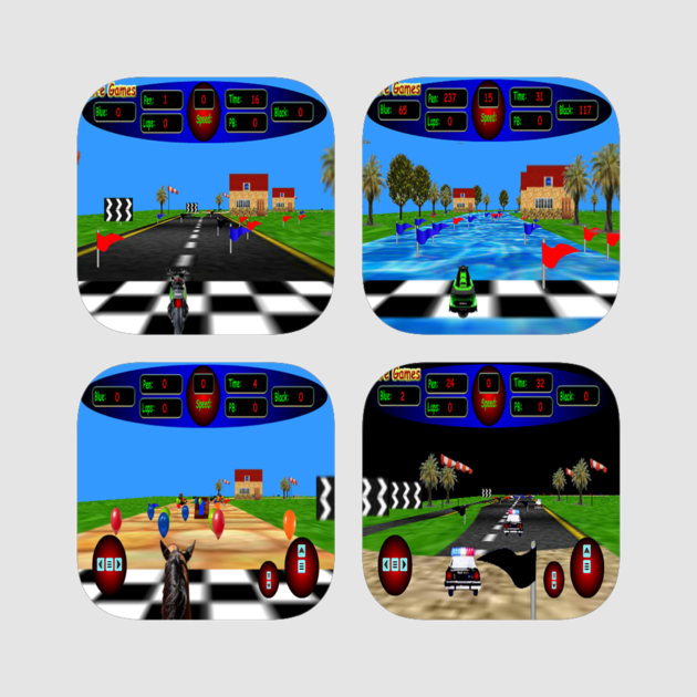 3d Kids Jet Ski Racing Motorbike Racing Horse Racing - Family Car (630x630), Png Download