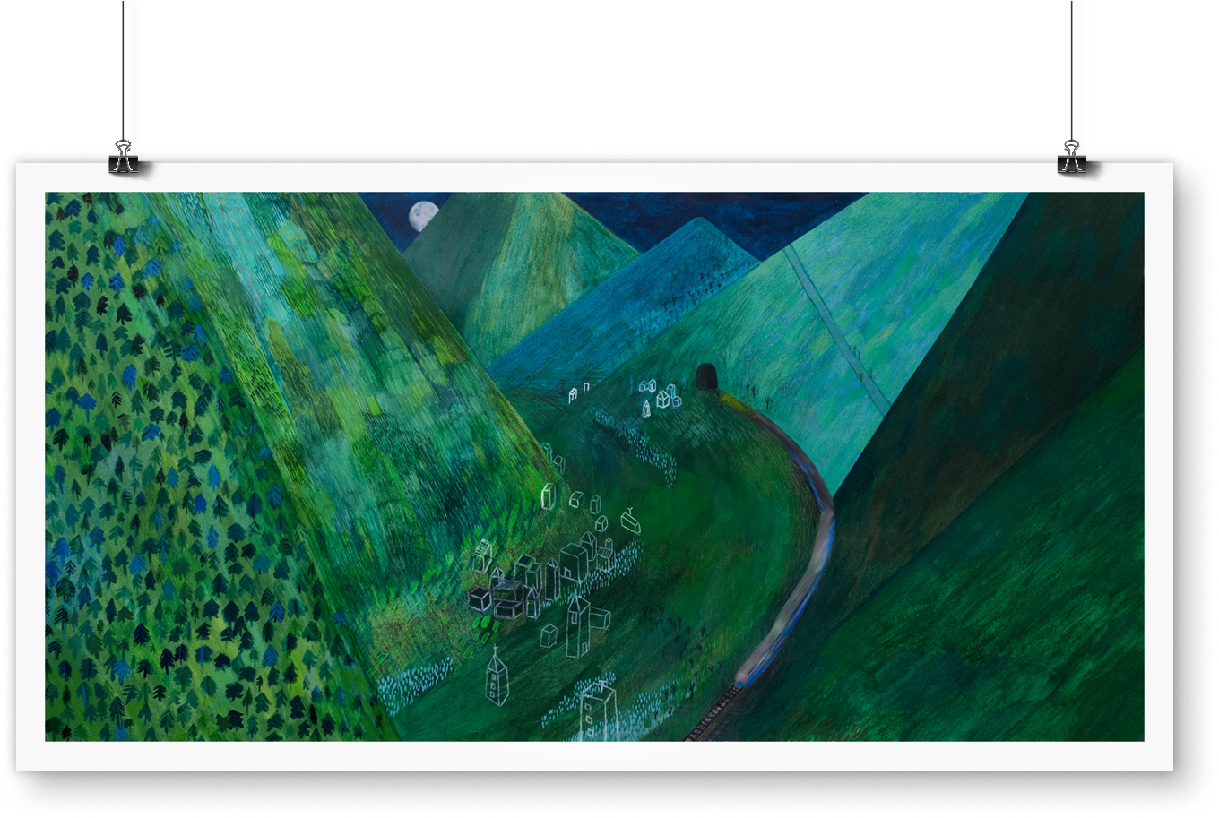 "green Mountains" Giclée Print • Nisja • Tictail - Painting (1476x1029), Png Download