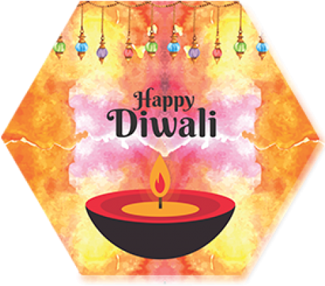 Colorful Diwali Hexa Customised Coaster Colorful Diwali - Diwali (540x720), Png Download