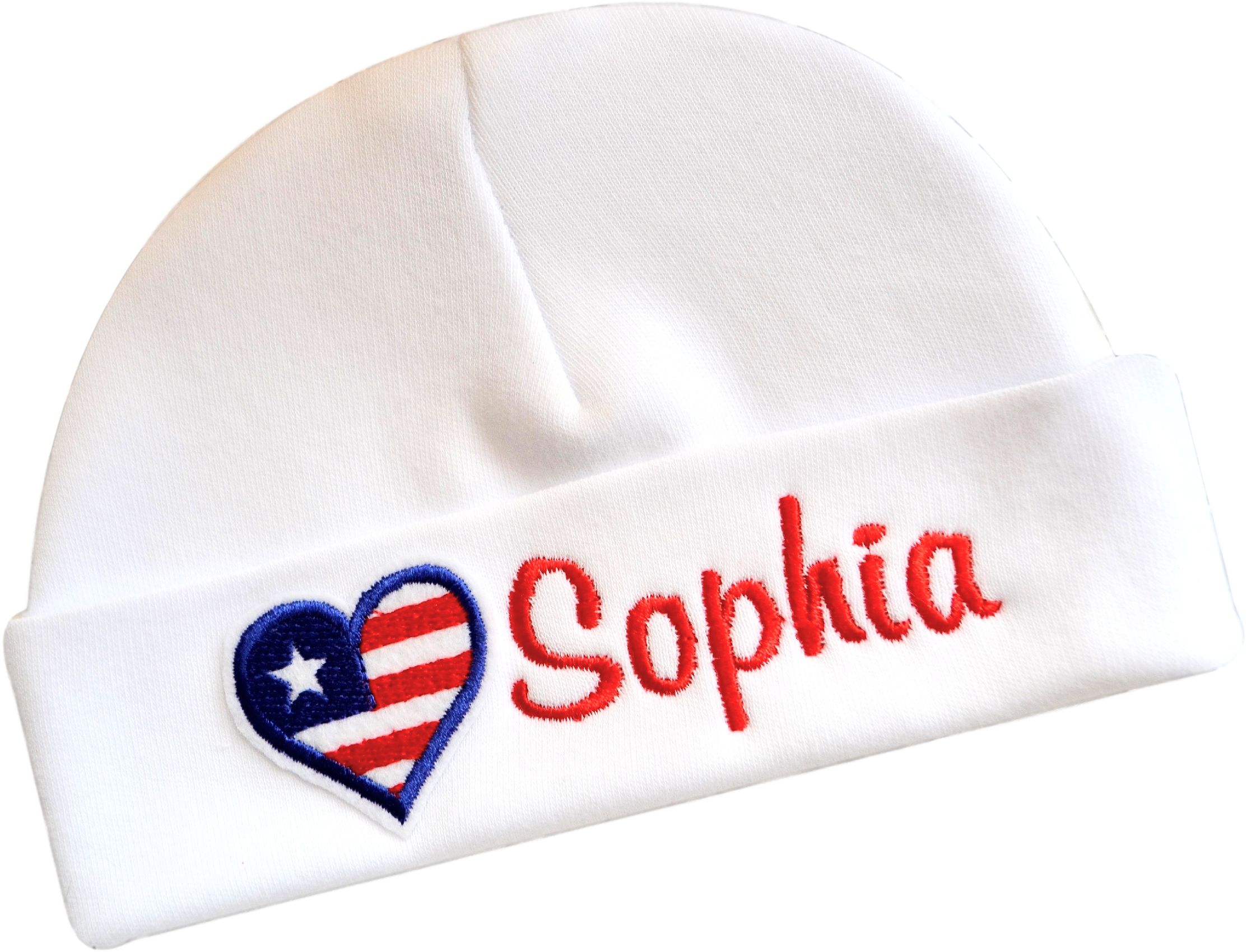 Personalized Embroidered Baby Girl Hat - Beanie (2326x1803), Png Download