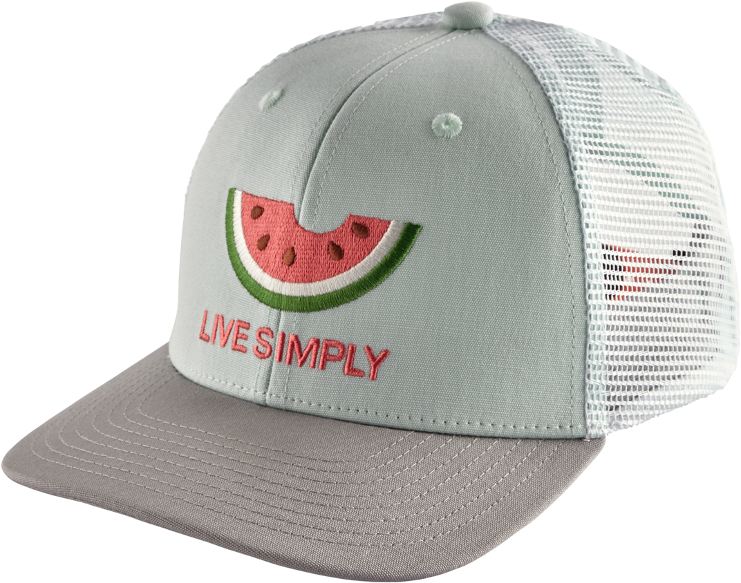 Patagonia Kids Trucker Hat In Live Simply Melon Atoll - Hat (1275x1275), Png Download