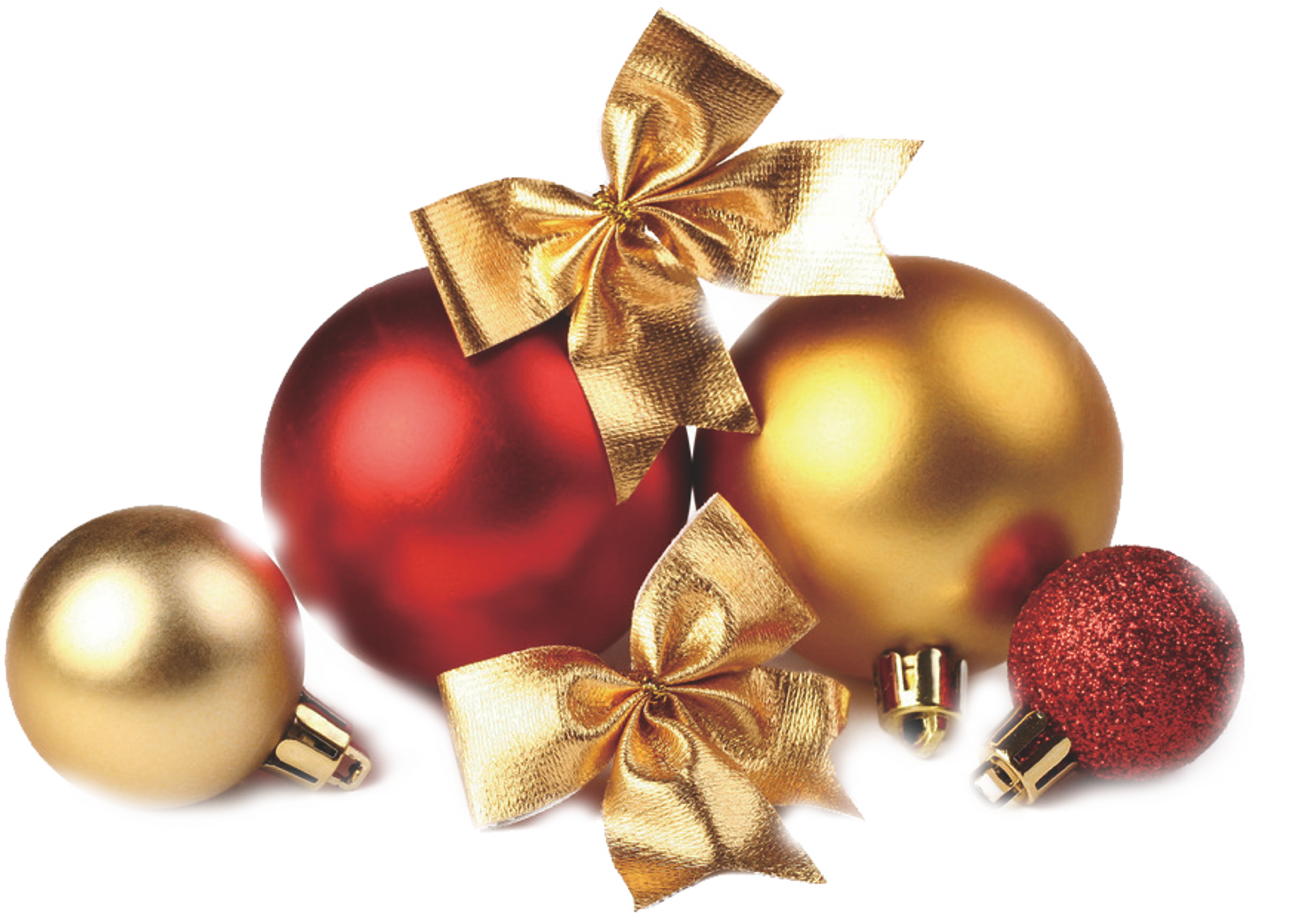 Christmas Ornament Decoration Tree - Transparent Red Christmas Bells (1955x1348), Png Download