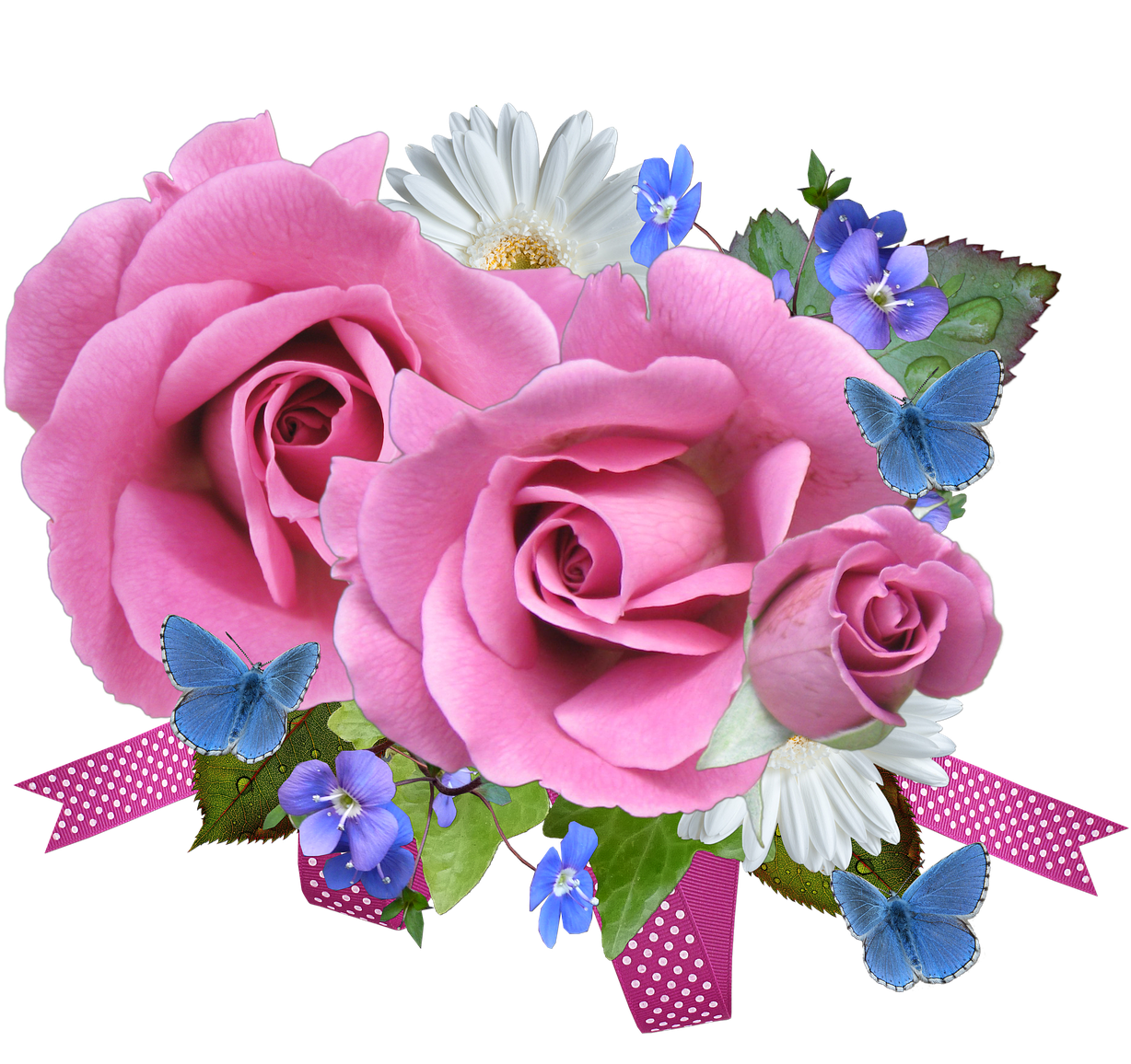 Out,transparent - Pink And Blue Rose Png (1280x1280), Png Download