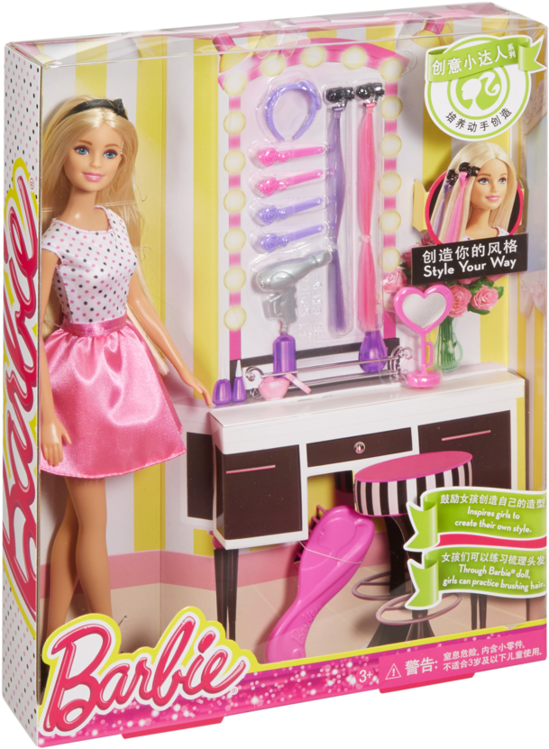 Hair Activity Set - Barbie (640x960), Png Download