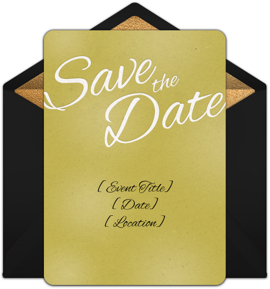 Save The Date Scroll Online Invitation - Calligraphy (650x650), Png Download