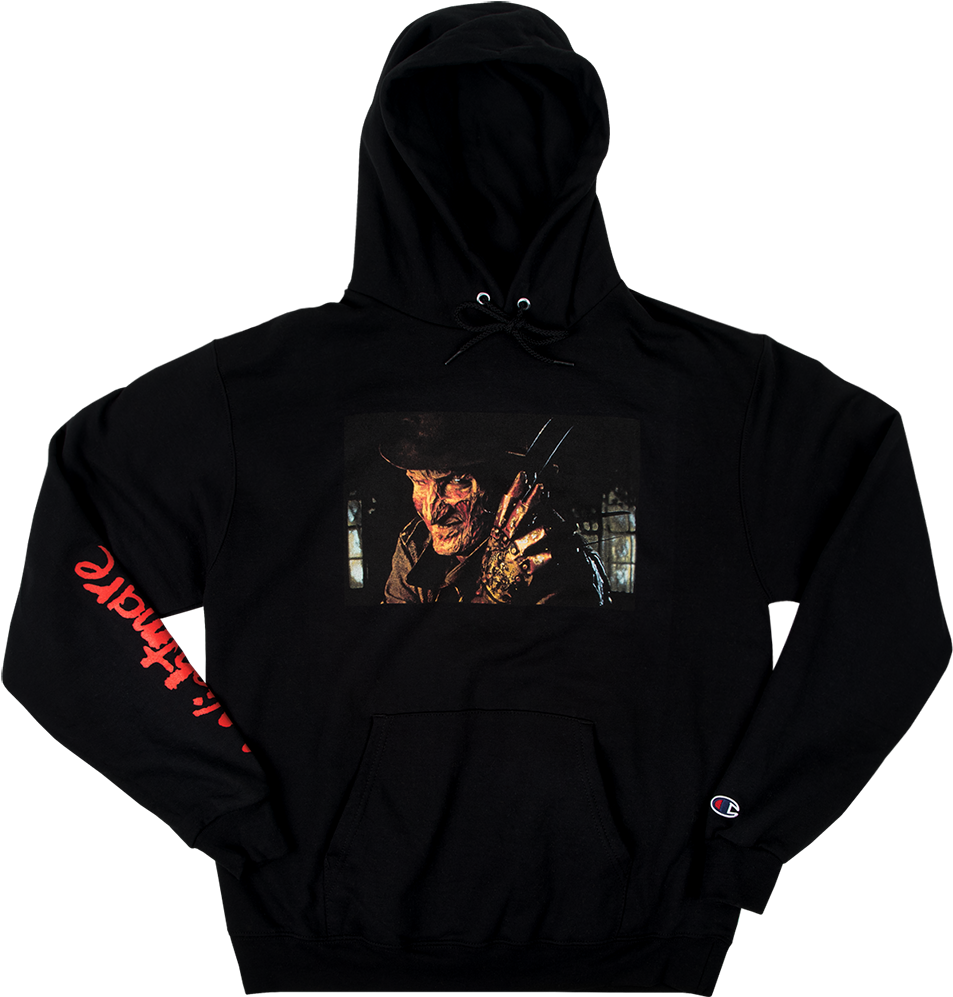Nightmare On Elm Street Freddy Champion Hoodie Black - Hoodie (1200x1200), Png Download