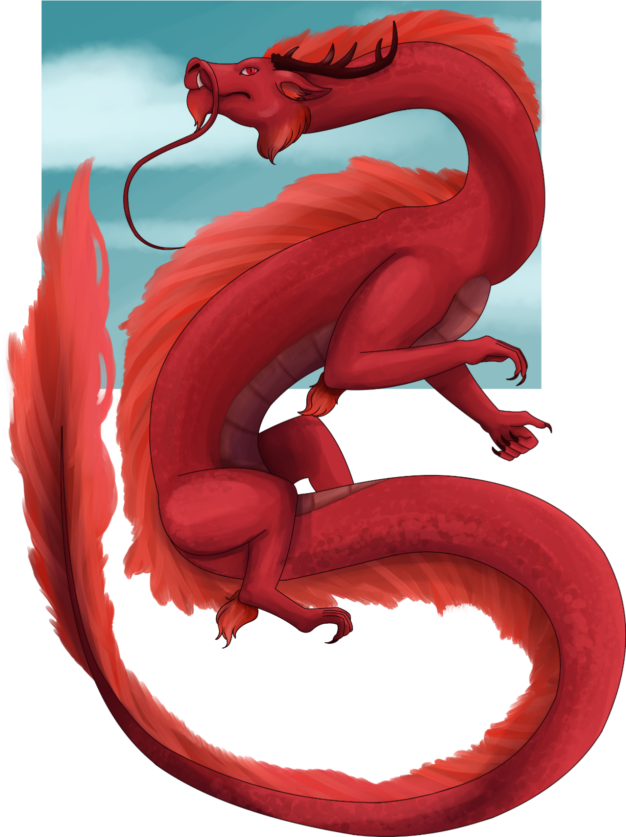 Dragon Of The Week Ao Qin The Red Dragon God Of The - Illustration (1280x1920), Png Download