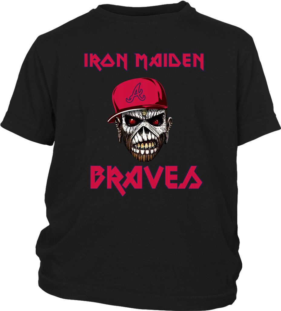 Atlanta Braves Iron Maiden Heavy Metal Baseball Shirts - Iron Maiden (1024x1024), Png Download