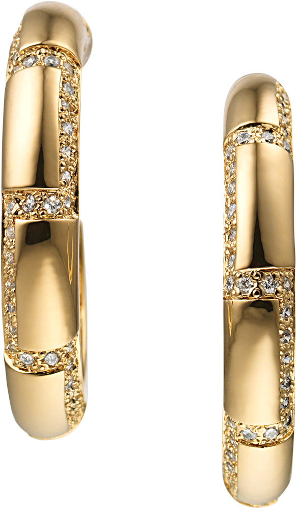 Meander Cirolit Hoop Earrings Gold - Earrings (1200x1200), Png Download