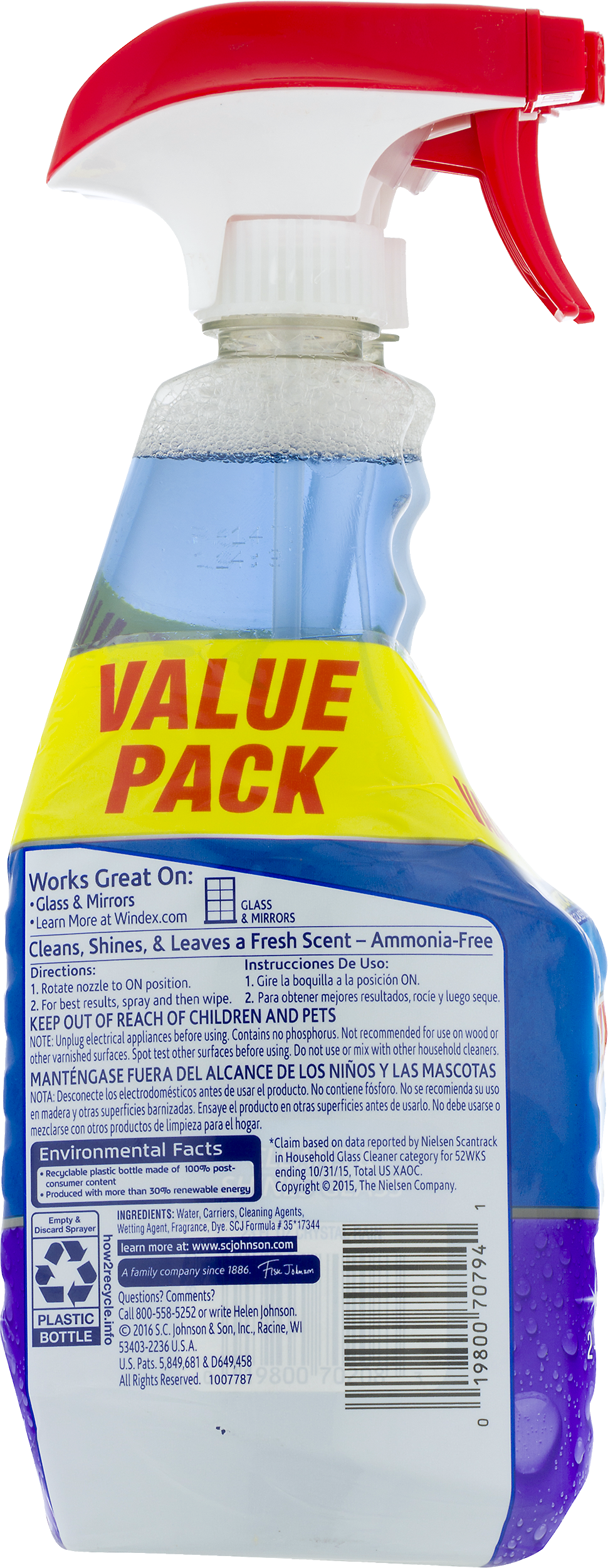 Windex Outdoor Glass Patio Cleaner Sds Designs - Bottle (970x2500), Png Download