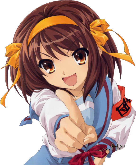 Die Melancholie Der Haruhi Suzumiya - Light Brown Skin Anime (574x696), Png Download
