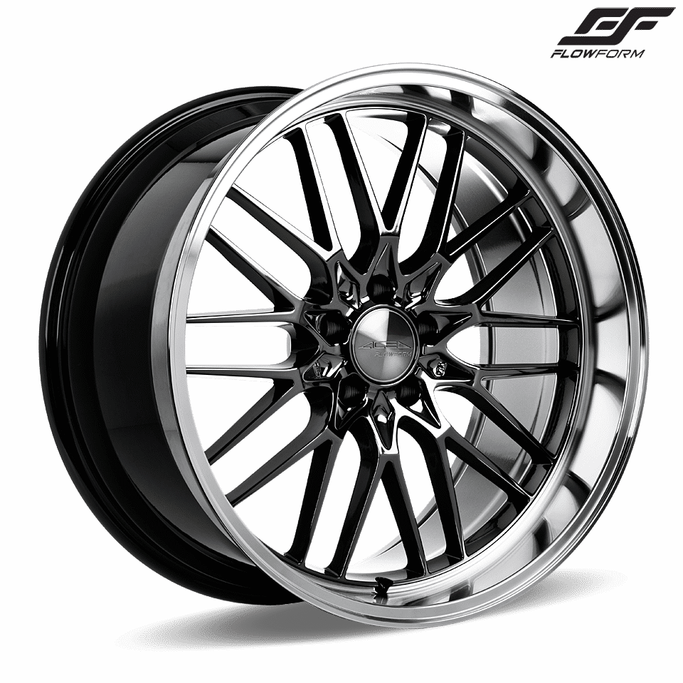 Ace Alloy Aff04 Black Chrome Face Machined Lip Mesh - Ace Wheels (960x960), Png Download
