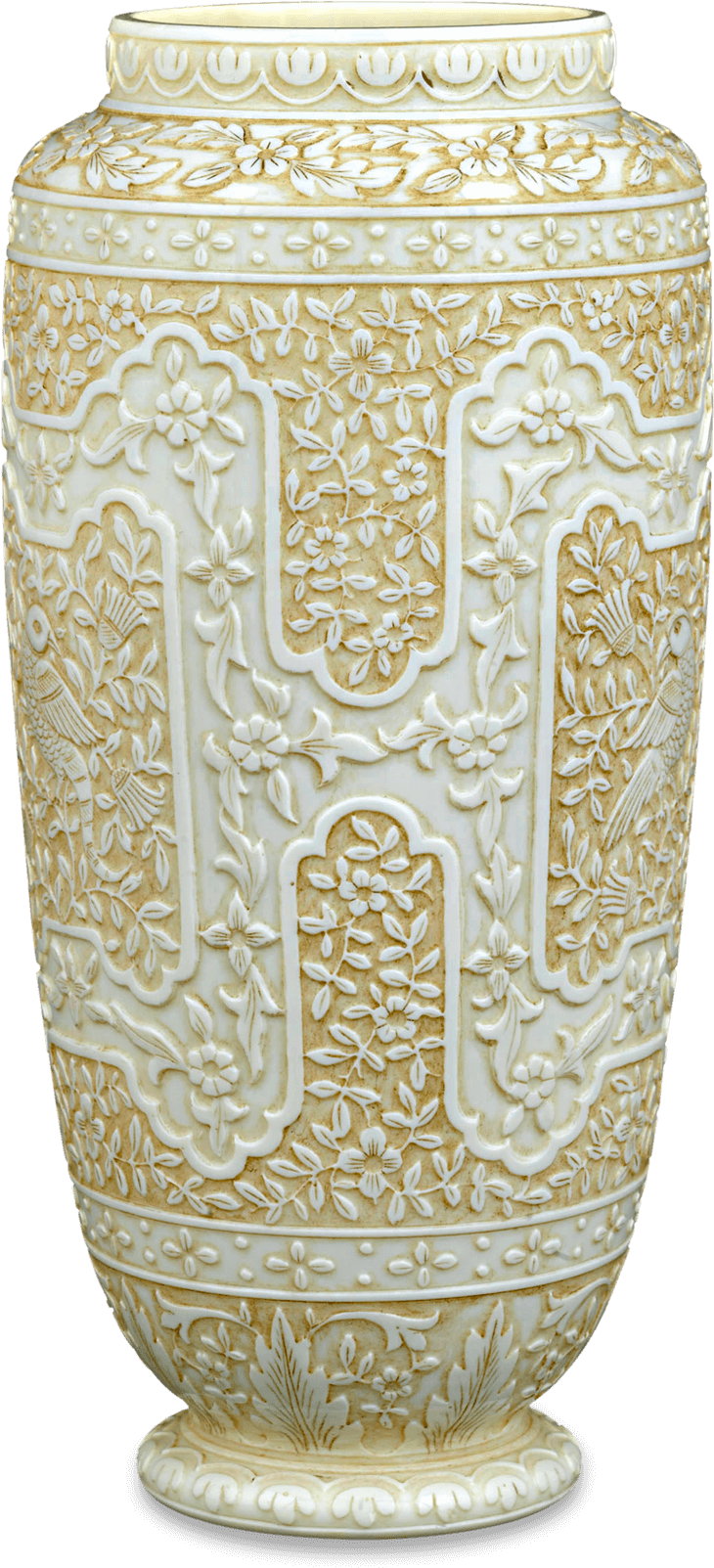 Ivory Cameo Glass Vases By Webb - Vase (1400x1750), Png Download