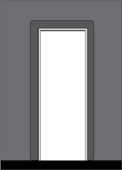 After Installed The Pvc Bathic Frame, Plastering The - Sliding Door (812x789), Png Download