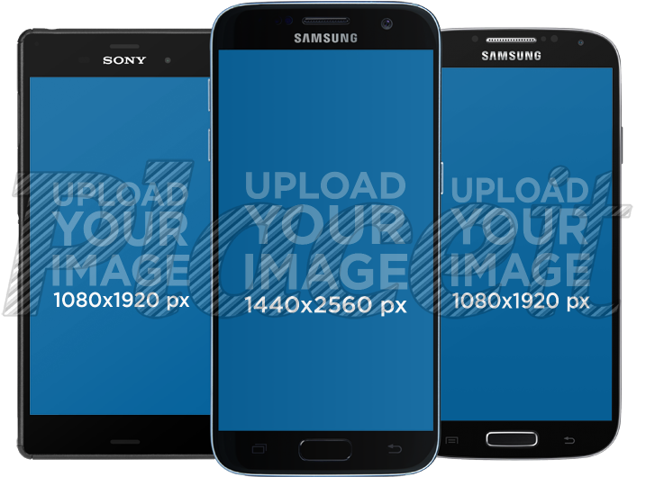 Placeit Black Phones In Portrait Position Over - Png Phone Mockup (750x563), Png Download